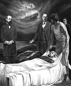 Cuerpo de Arturo Prat, siendo velado en Iquique